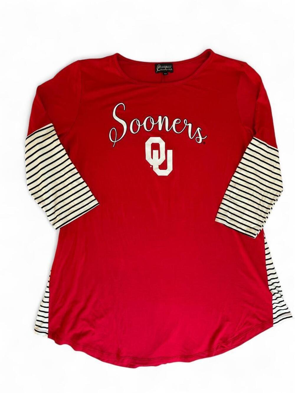 Gameday Couture Oklahoma Sooners Women’s XL Crimson Striped Tunic Top OU